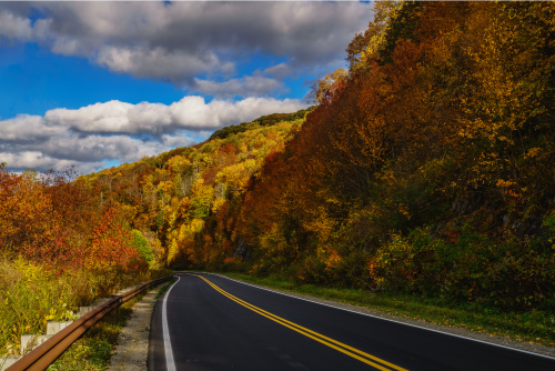 The Cherohala Skyway Road in Fall