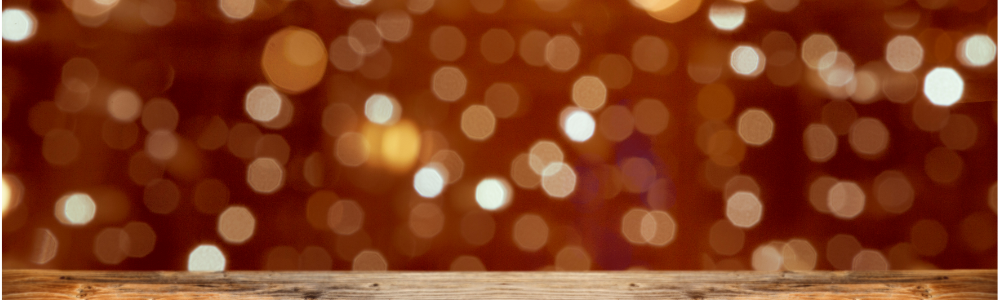 Twinkle Lights in Background with a Wood Post